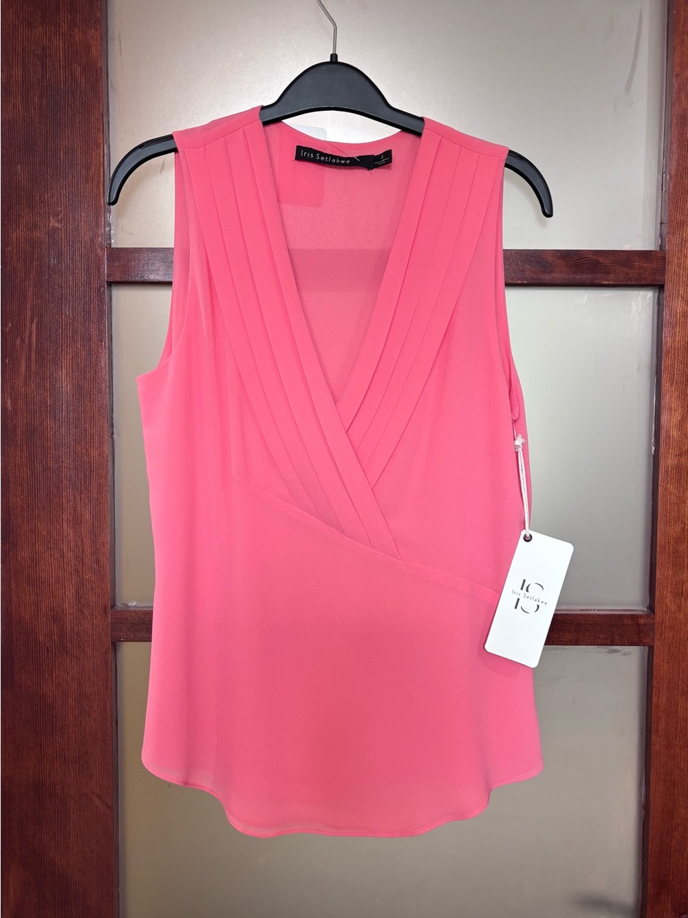 Iris Setlakwe Sleeveless V-Neck Pleated Top
